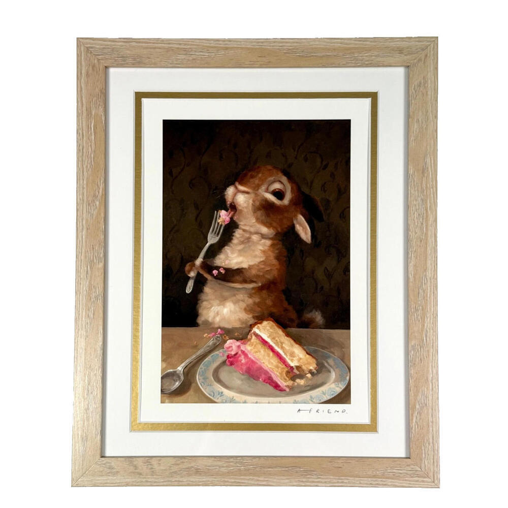 Alison Friend - Cake Thief - Time Limited Edition Bunny Art Print - COA - Framed